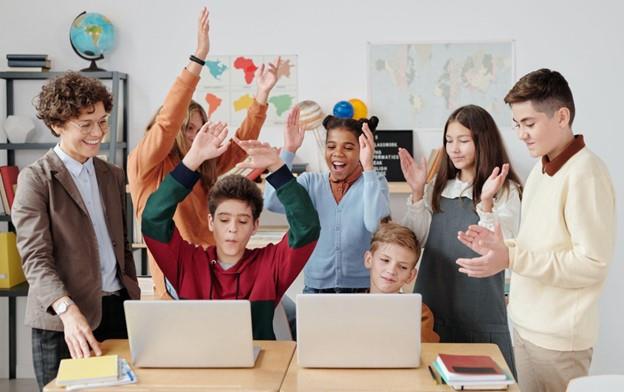 excited students learning 